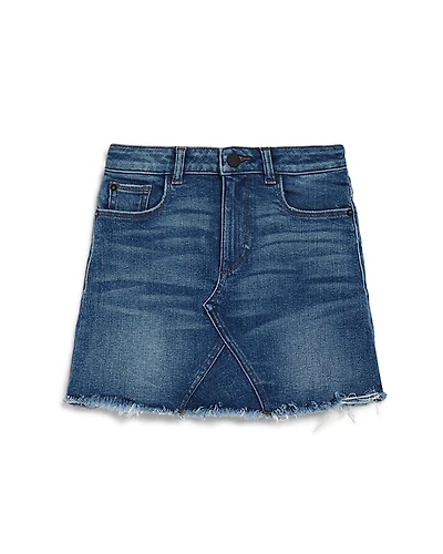 DL1961 Girls' Frayed Denim Skirt - Big Kid