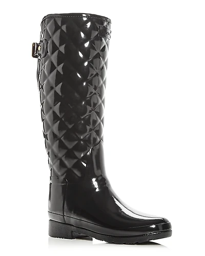 Hunter Women's Refined Gloss Quilted Rain Boots