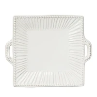 Incanto Stone White Stripe Square Handled Platter