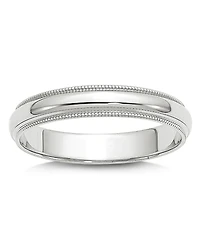 Bloomingdale's Fine Collection Men's 4mm Half Round Milgrain Band 14K White Gold