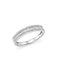 Diamond Round & Baguette Band in 14K White Gold, 0.25 tcw