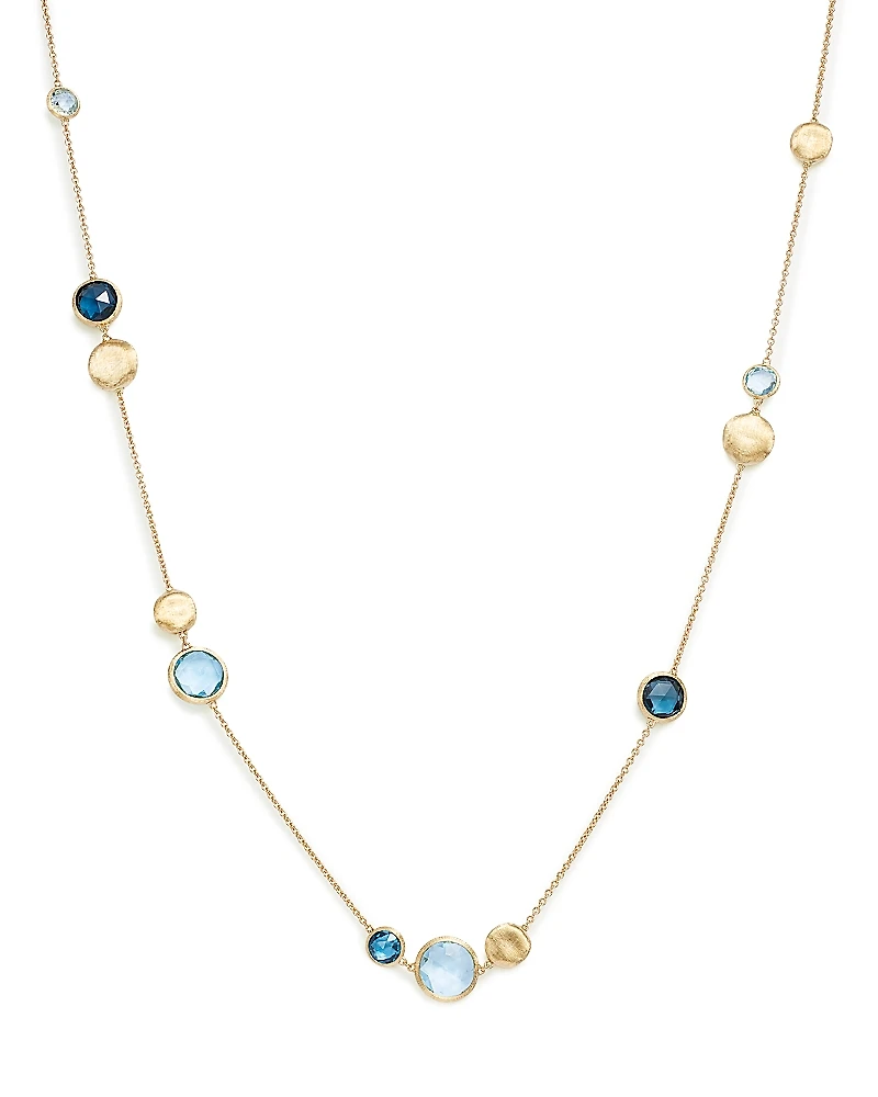 Marco Bicego 18K Yellow Gold Jaipur Mixed Blue Topaz Collar Necklace, 16 - Exclusive