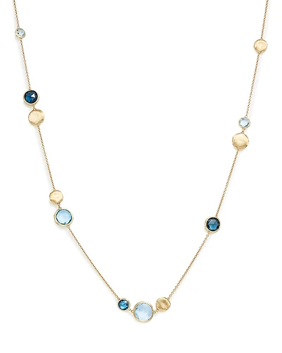 Marco Bicego 18K Yellow Gold Jaipur Mixed Blue Topaz Collar Necklace, 16 - Exclusive