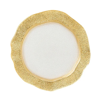Vietri Rufolo Glass Gold Organic Salad Plate