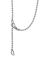 Sterling Silver Caviar Spark Diamond Bar & Ball Chain Necklace, 16"