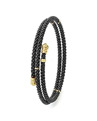 Gold & Black Caviar Collection 18K Gold & Ceramic Coil Bracelet