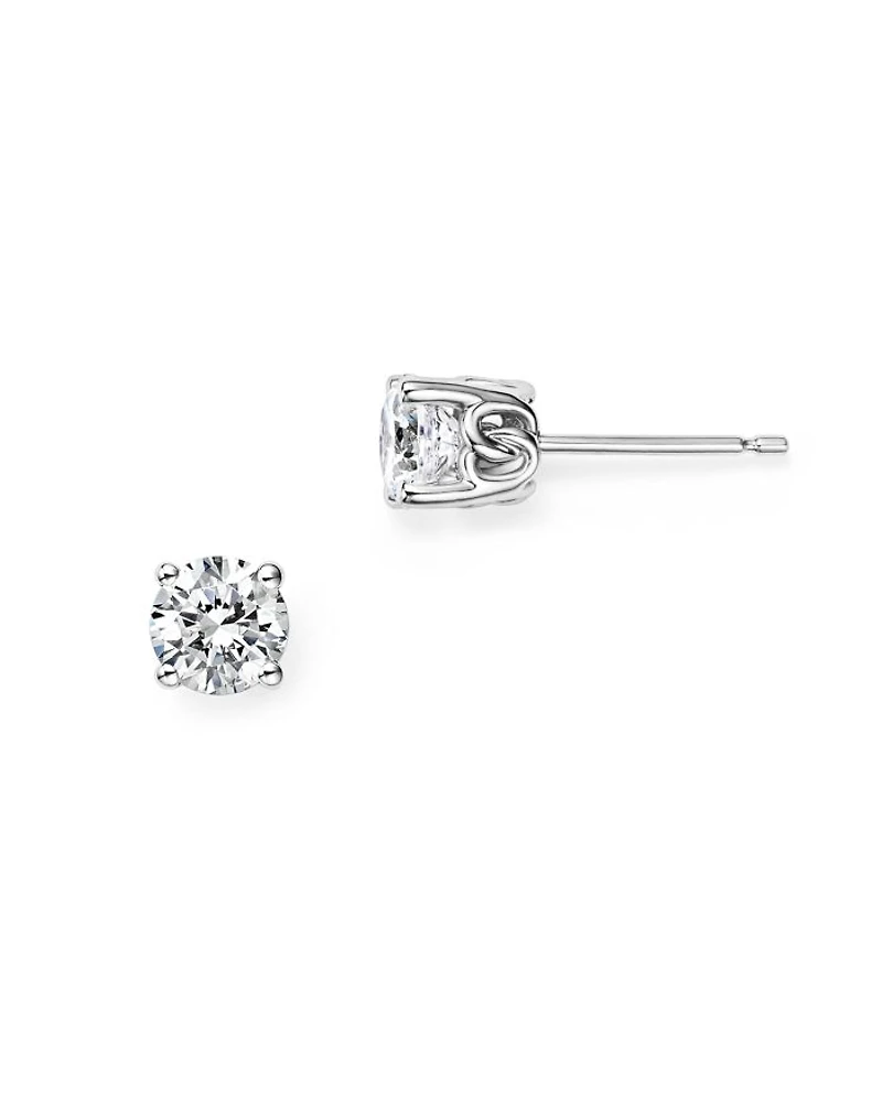 Diamond Stud Earrings 14K White Gold, 0.25 tcw - 1.0