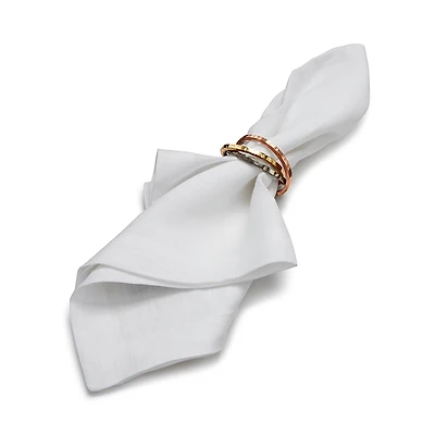 Aman Imports Hammered-Brass Bangles Napkin Ring - Exclusive