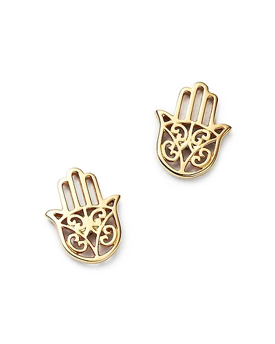Moon & Meadow Hamsa Hand Stud Earrings