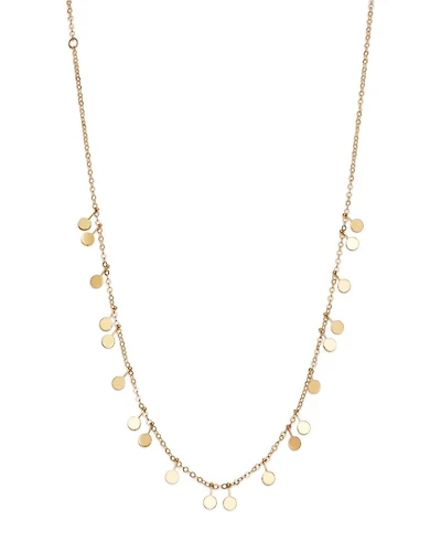 Dangling Disc Front Necklace in 14K Yellow Gold, 16" - Exclusive
