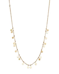 Dangling Disc Front Necklace in 14K Yellow Gold, 16" - Exclusive