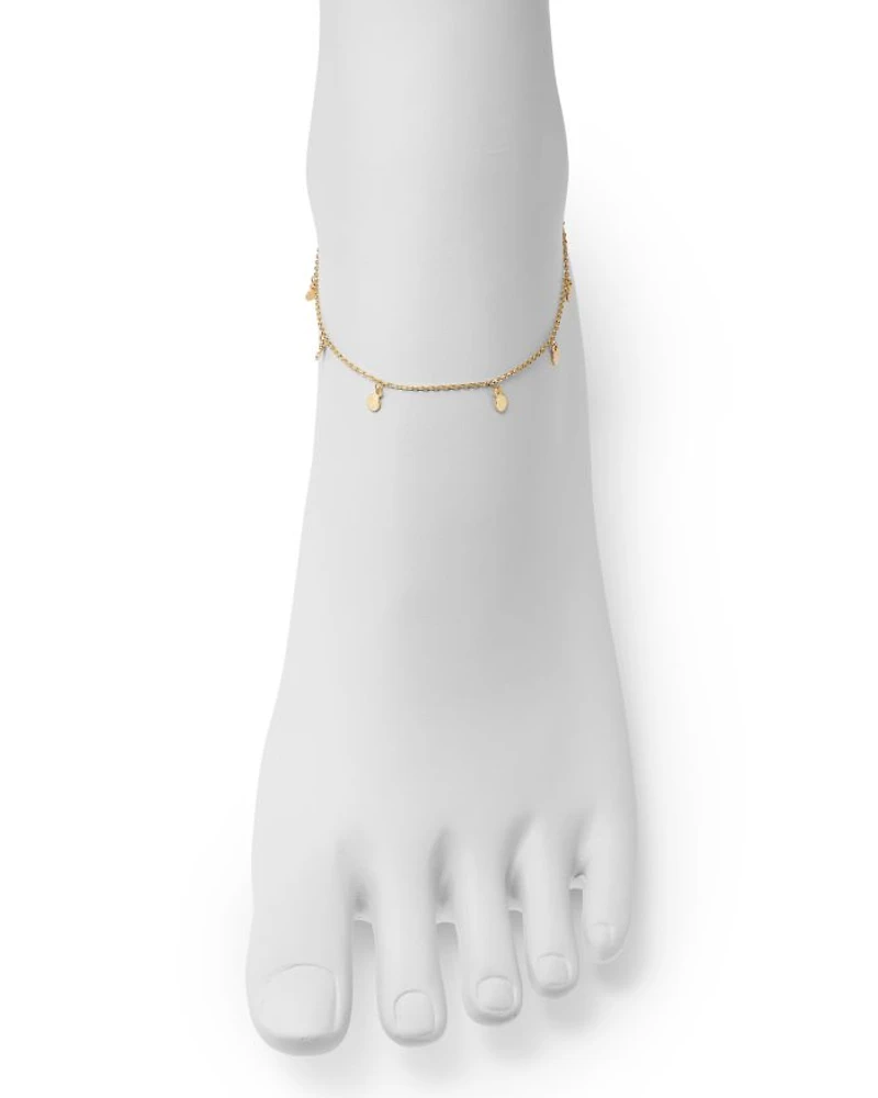 Disk Charm Ankle Bracelet in 14K Yellow Gold - Exclusive