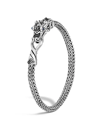 Sterling Silver Legends Naga Extra Small Chain Bracelet with Blue Sapphire Eyes