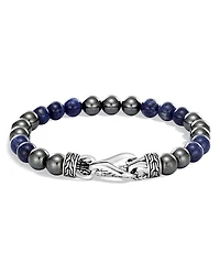 John Hardy Sterling Silver Classic Chain Sodalite & Hematite Beaded Bracelet