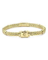 18K Yellow Gold Caviar Diamond Slim Station Bracelet