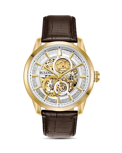 Bulova Sutton Skeleton Watch, 43mm