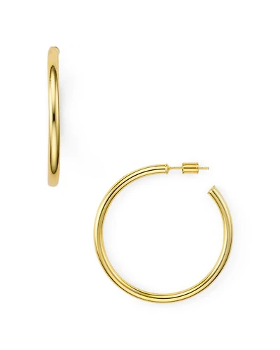 Hoop Earrings in 18K Gold-Plated Sterling Silver, 18K Rose Gold-Plated Sterling Silver or Sterling Silver - Exclusive