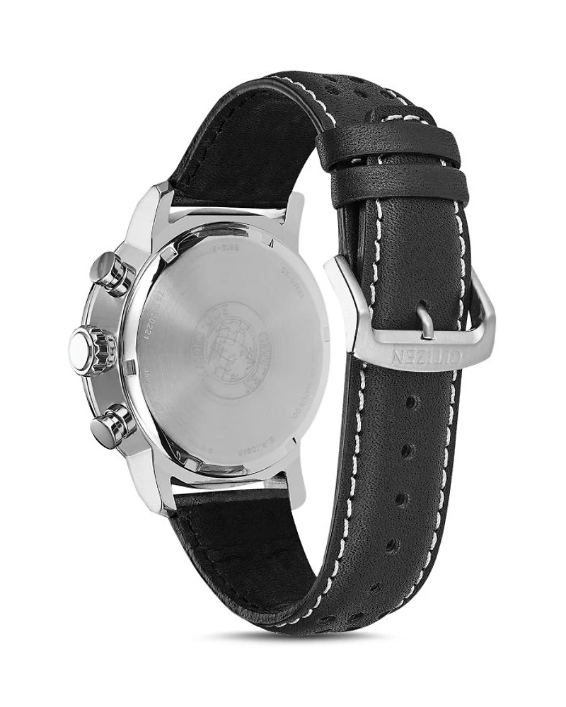 Men's Leather Strap Watch