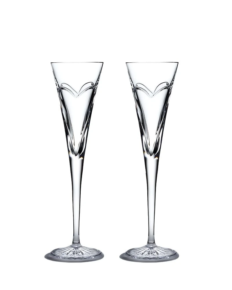 Wishes "Love & Romance" Toasting Flutes, Set of 2