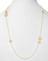 18K Yellow Gold Daisy Mother-of-Pearl & Diamond Station Necklace, 31" - Exclusive