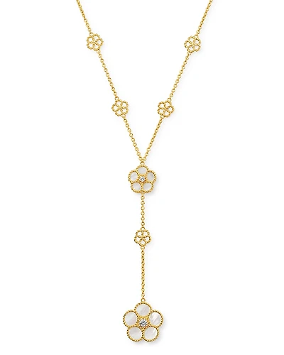 Roberto Coin 18K Yellow Gold Daisy Mother-of-Pearl & Diamond Y-Necklace, 16 - Exclusive