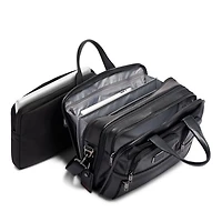 Alpha 3 Leather Expandable Organizer Laptop Brief