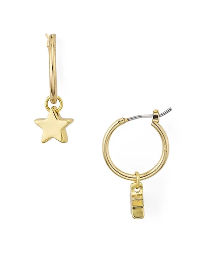Helen Owen x Aqua Dangling Star Charm Hoop Earrings - Exclusive
