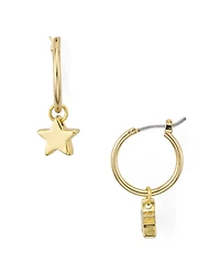 Helen Owen x Aqua Dangling Star Charm Hoop Earrings - Exclusive