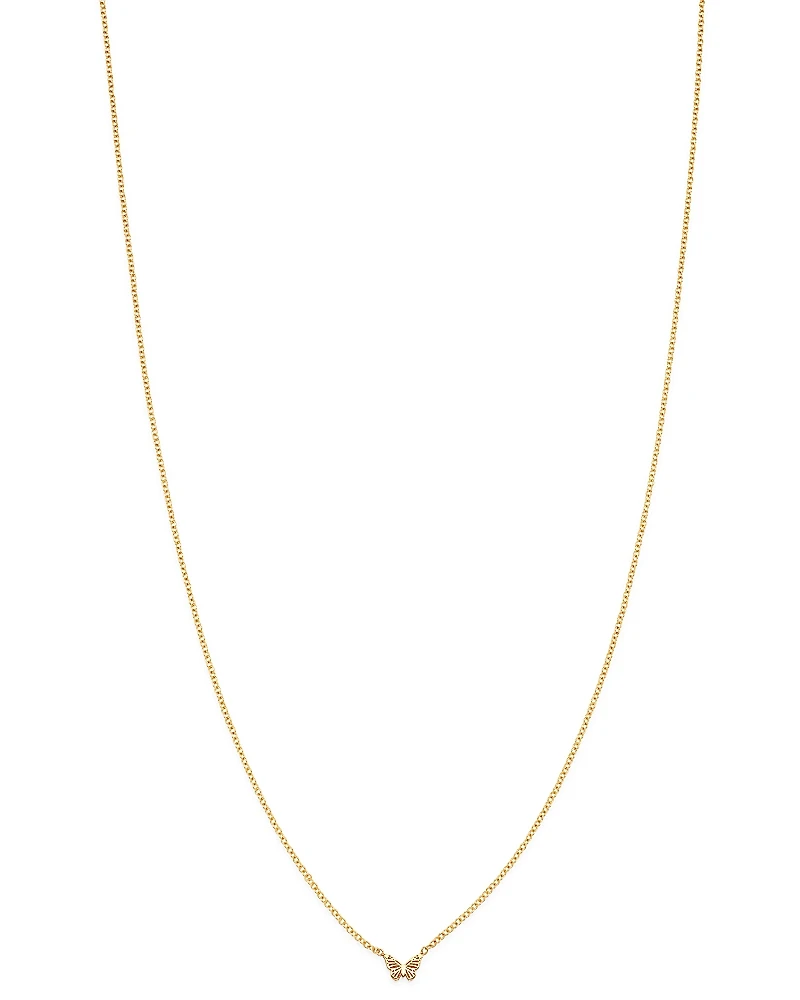 Zoe Chicco 14K Yellow Gold Itty Bitty Butterfly Charm Necklace, 16