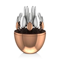 Silver-Plated & Rose Gold-Plated Mood 24-Piece Flatware Set