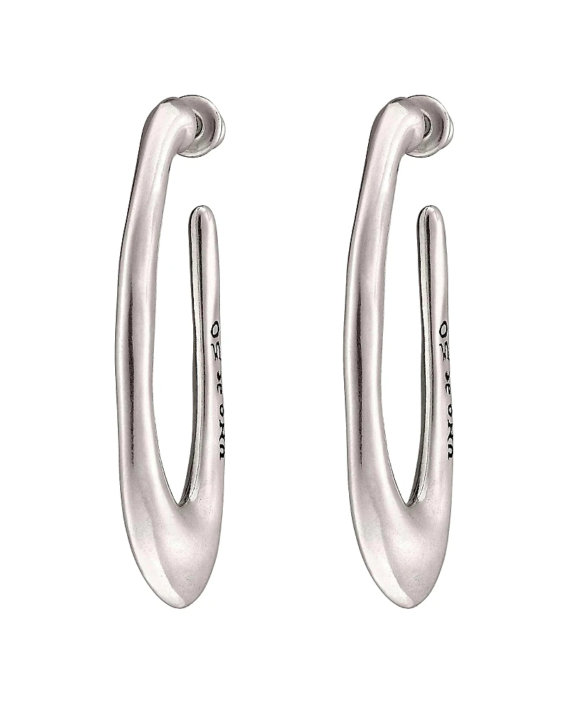UNOde50 Sterling Silver-Plated Oval Hoop Earrings