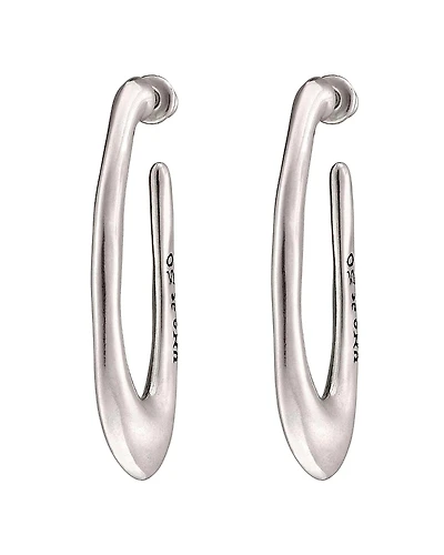 UNOde50 Sterling Silver-Plated Oval Hoop Earrings