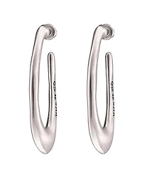 UNOde50 Sterling Silver-Plated Oval Hoop Earrings