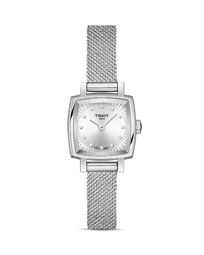 Tissot Lovely Square Diamond Mesh Bracelet Watch, 20mm x 20mm