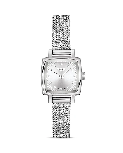 Tissot Lovely Square Diamond Mesh Bracelet Watch, 20mm x 20mm