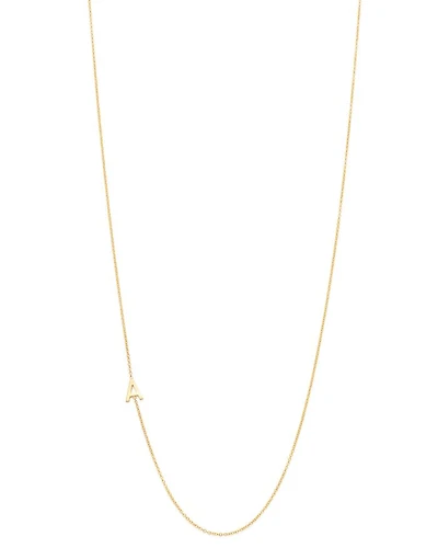 14K Yellow Gold Asymmetrical Initial Pendant Necklace, 18"L