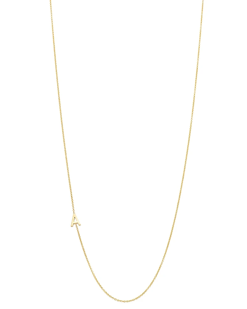 Zoe Lev 14K Yellow Gold Asymmetrical Initial Pendant Necklace