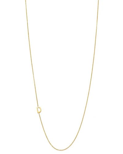 Zoe Lev 14K Yellow Gold Asymmetrical Initial Pendant Necklace