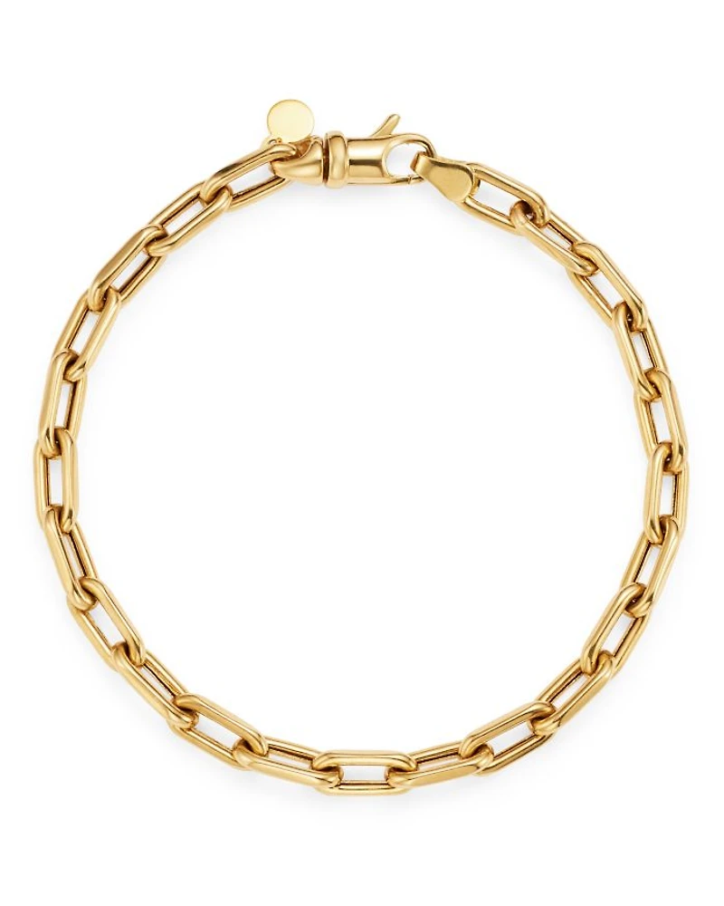 14K Yellow Gold Large Open Link Chain Bracelet