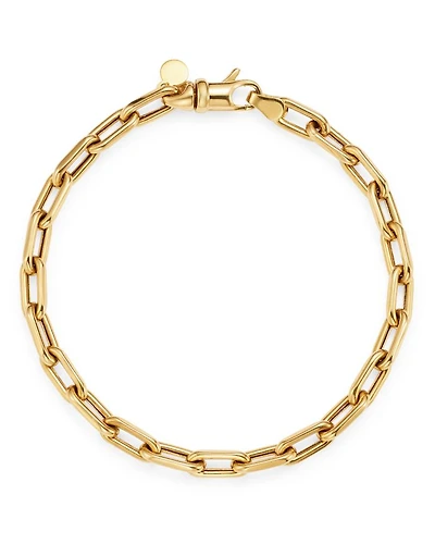 14K Yellow Gold Large Open Link Chain Bracelet