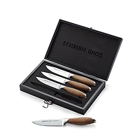 Schmidt Brothers Bonded Teak 4-Piece Jumbo Steak Knife Set