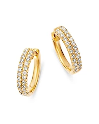 Diamond Double-Row Hoop Earrings in 14K Yellow Gold, 0.50 tcw