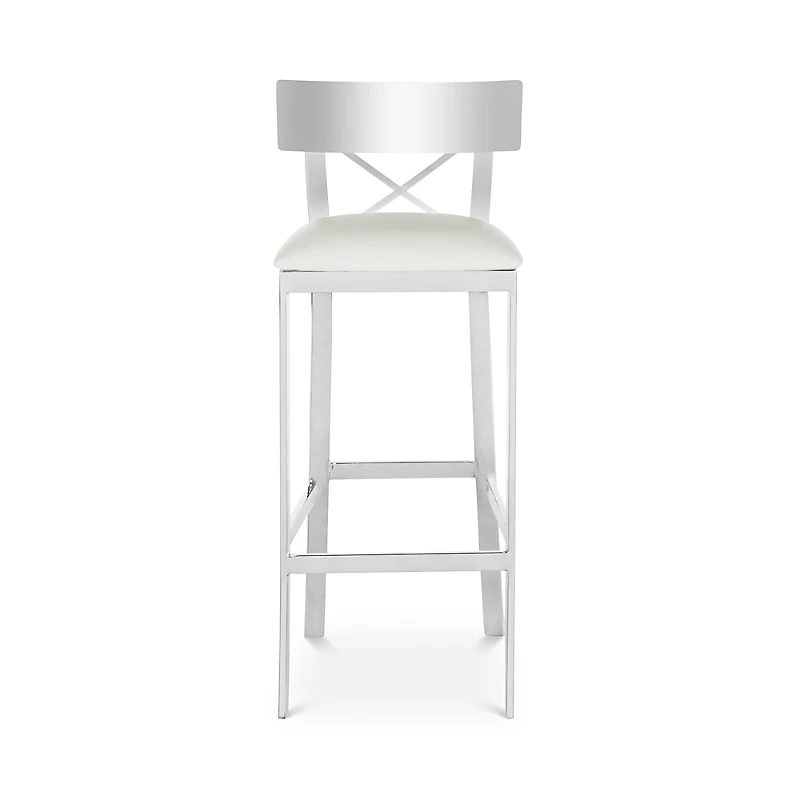 Safavieh Zoey 39 Stainless Steel Cross Back Barstool