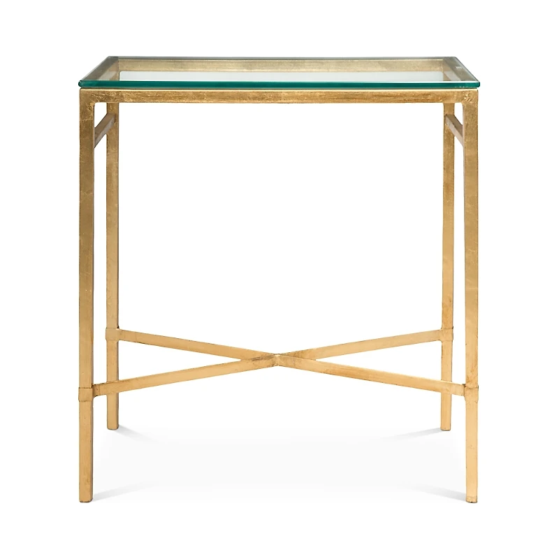 Safavieh Viggo Antique Gold Glass Side Table