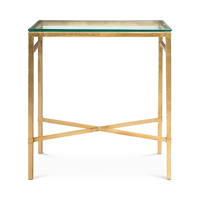 Safavieh Viggo Antique Gold Glass Side Table