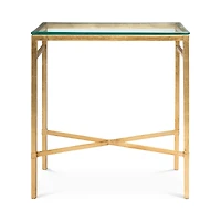 Safavieh Viggo Antique Gold Glass Side Table