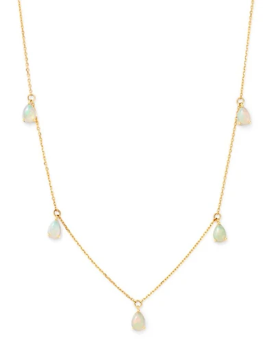 Opal Droplet Necklace in 14K Yellow Gold, 18"