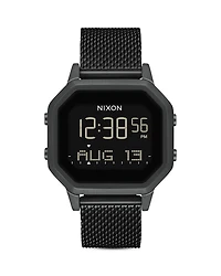 Siren Milanese All-Black Mesh Bracelet Watch, 36mm