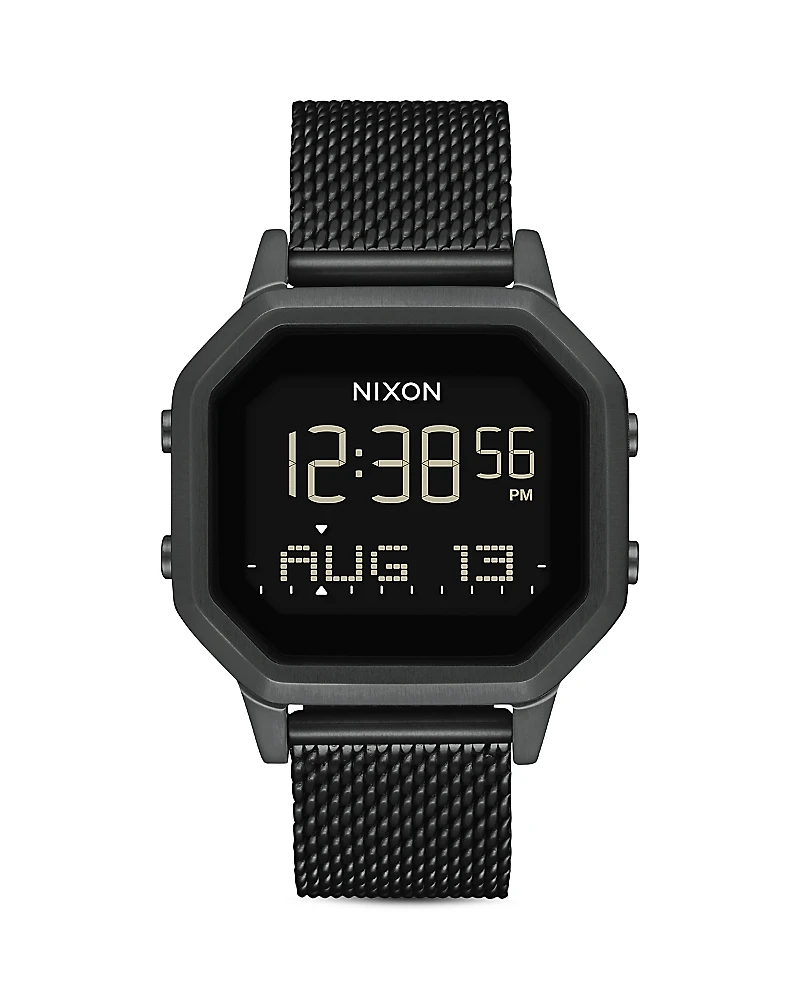 Nixon Siren Milanese All-Black Mesh Bracelet Watch, 36mm
