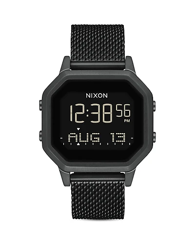 Nixon Siren Milanese All-Black Mesh Bracelet Watch, 36mm